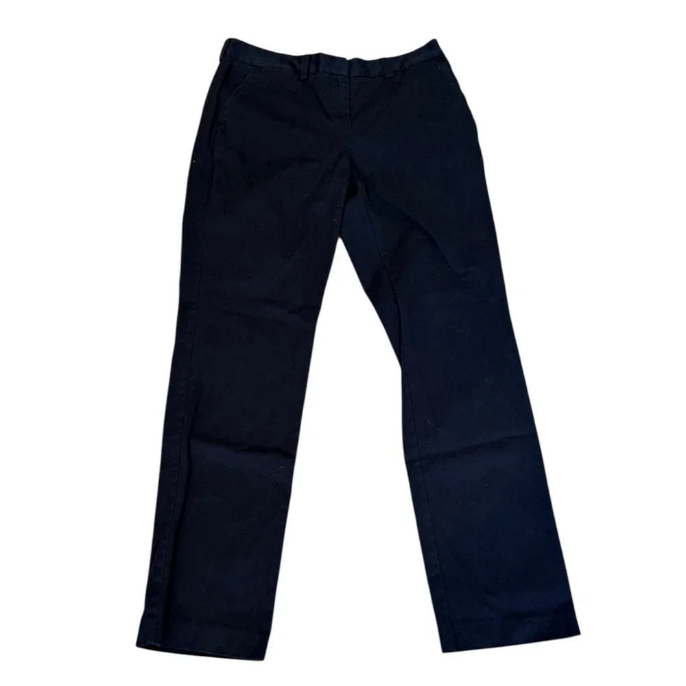 Lands' End‎ Womens Size 8 Mid Rise Straight Leg Chino Pants Deep Navy Blue READ